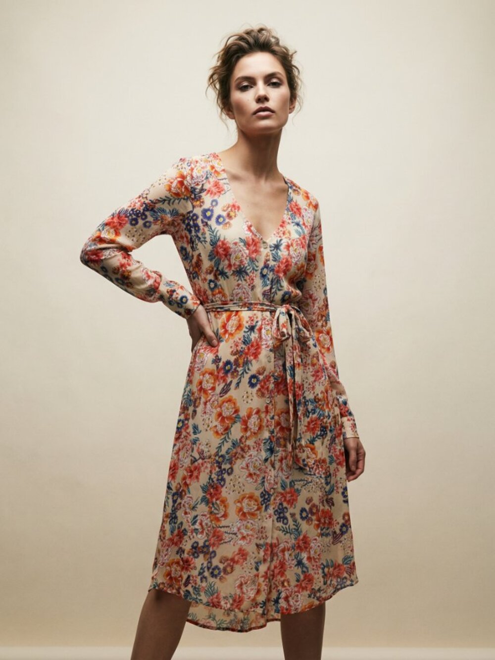 Patrons of Peace Multicolor Floral Long Sleeve Dress